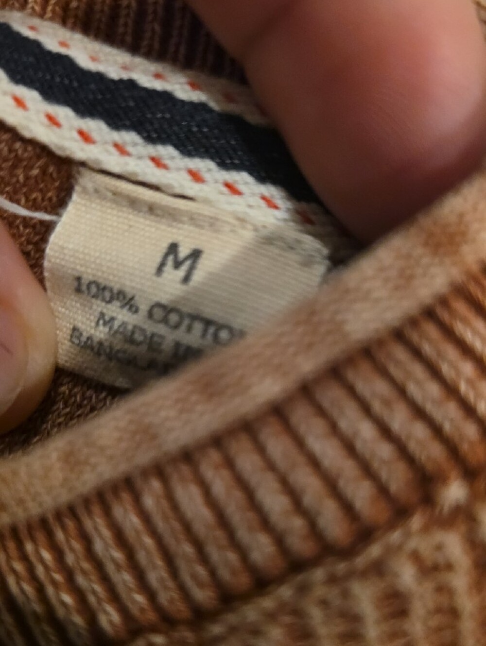 Weatherproof Men’s Rust-Brown Ribbed Crewneck Sweater - Picture 2 of 3